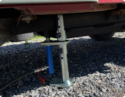 Portable Power Press used for a field repair under a vehicle